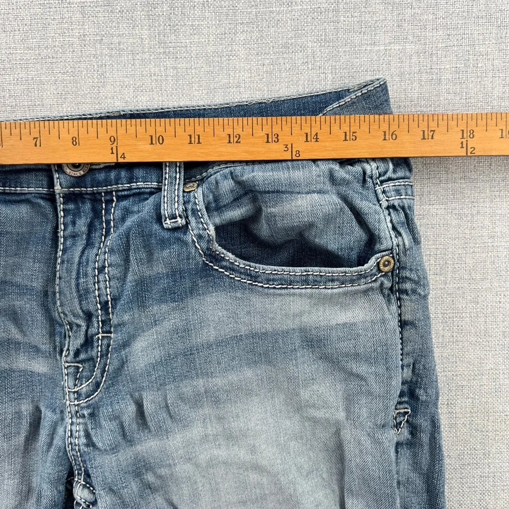 BKE Jake Straight Mens Jeans 33x30 (fit 32x29) Blue Medium Wash Distressed Y2K